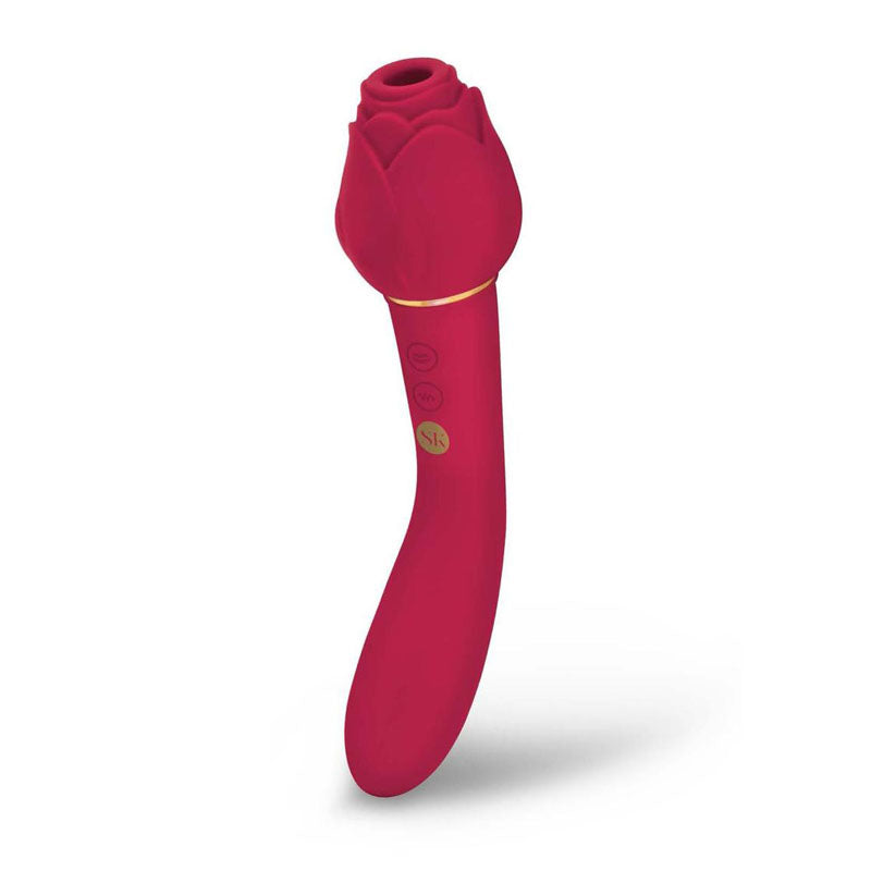 Secret Kisses ROSEGASM TWOSOME - Rose Red 20.3 cm Air Pulsation Stimulator & Vibrator - SK-1028