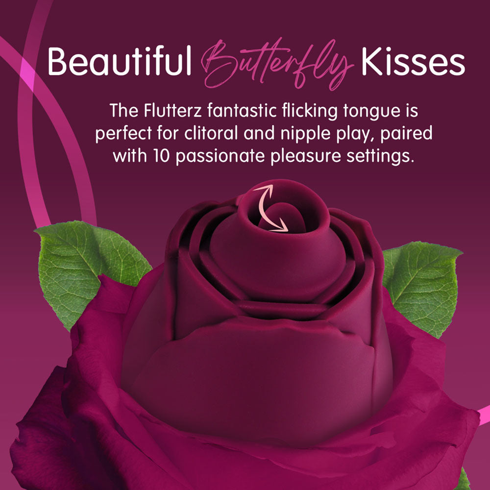 Skins Rose Buddies - The Rose Flutterz - Purple USB Rechargeable Flicking Rose Stimulator - SKRBRFZ