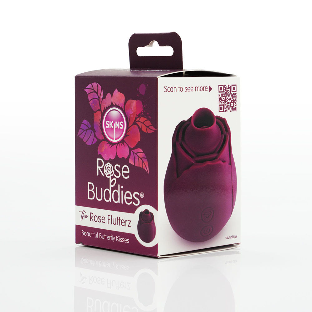 Skins Rose Buddies - The Rose Flutterz - Purple USB Rechargeable Flicking Rose Stimulator - SKRBRFZ