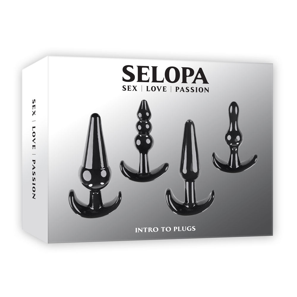 Selopa INTRO TO PLUGS - Black Butt Plugs - Set of 4 - SL-BP-3526-2