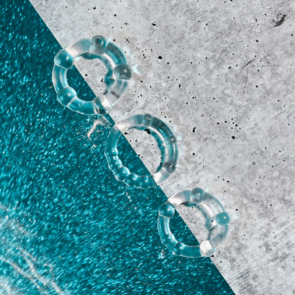 Selopa ERECTION RINGS - Clear Cock Rings - Set of 3 - SL-CR-3502-2