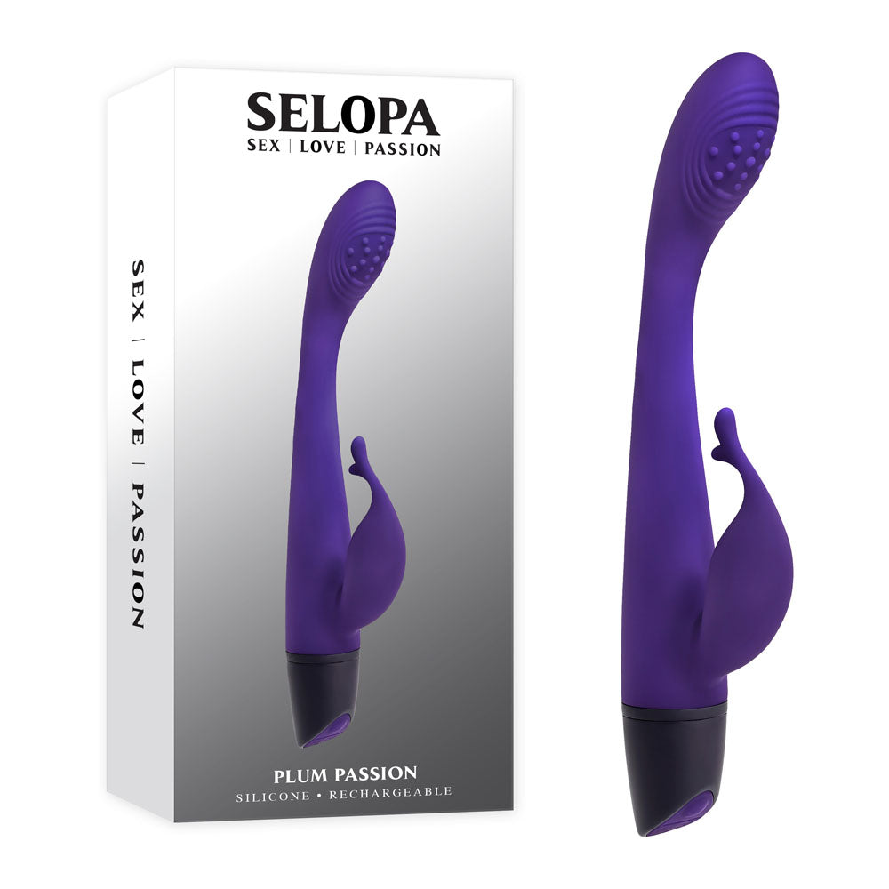 Selopa PLUM PASSION - Purple 18.3 cm USB Rechargeable Rabbit Vibrator - SL-RS-3328-2