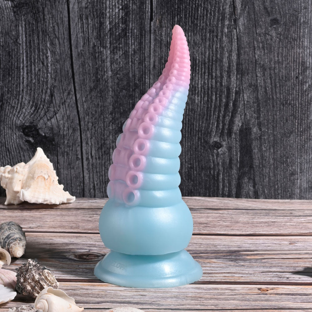 Selopa STUCK ON YOU - Blue/Pink 19 cm USB Rechargeable Vibrating Tentacle Fantasy Dildo - SL-RS-4172-2