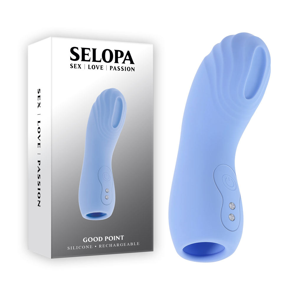 Selopa GOOD POINT - Purple USB Rechargeable Hollow Vibrating Finger Stimulator - SL-RS-4493-2