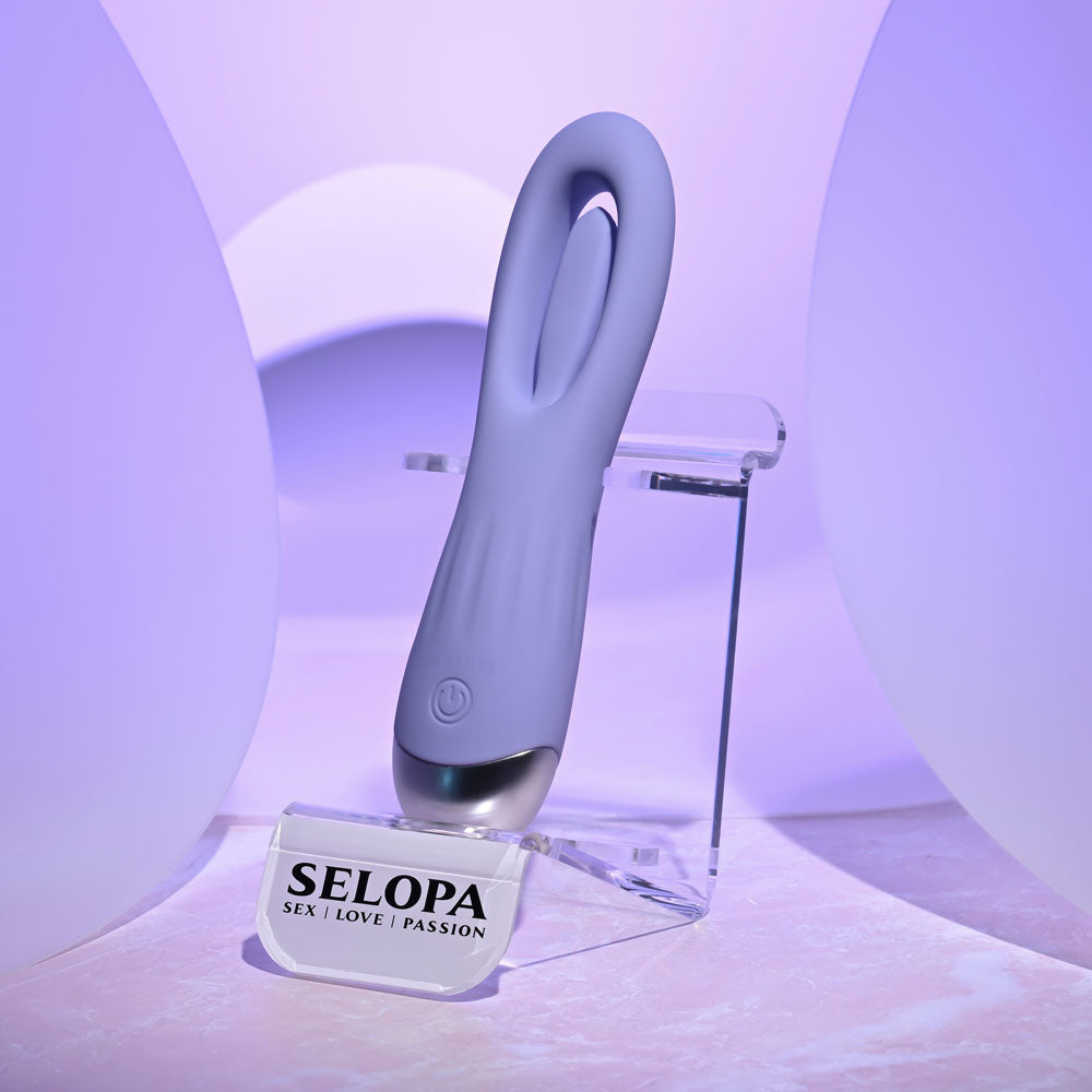 Selopa IN A FLAP - Purple 15 cm USB Rechargeable Flicking Stimulator - SL-RS-4554-2