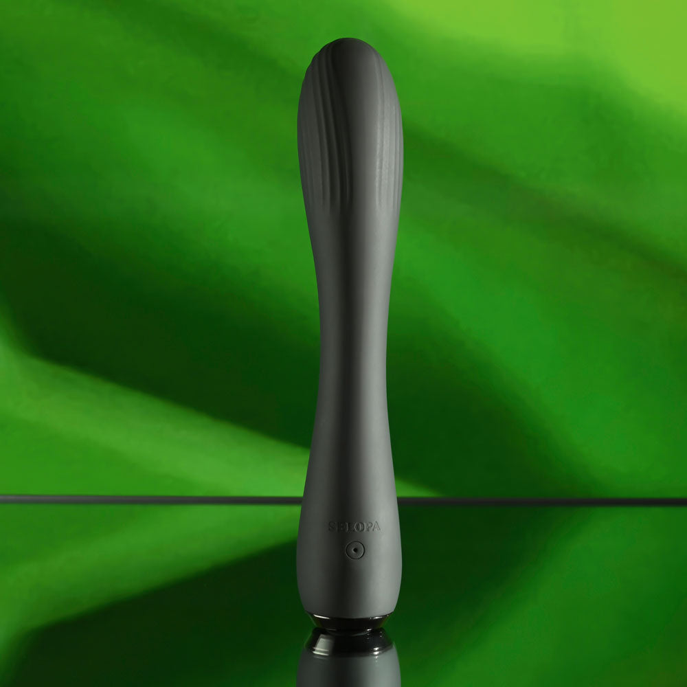Selopa MIDNIGHT MAGIC - Black 20.2 cm USB Rechargeable Vibrator - SL-RS-4776-2