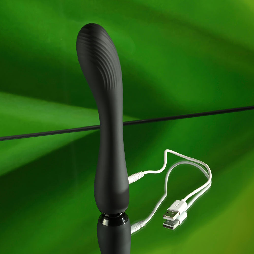 Selopa MIDNIGHT MAGIC - Black 20.2 cm USB Rechargeable Vibrator - SL-RS-4776-2