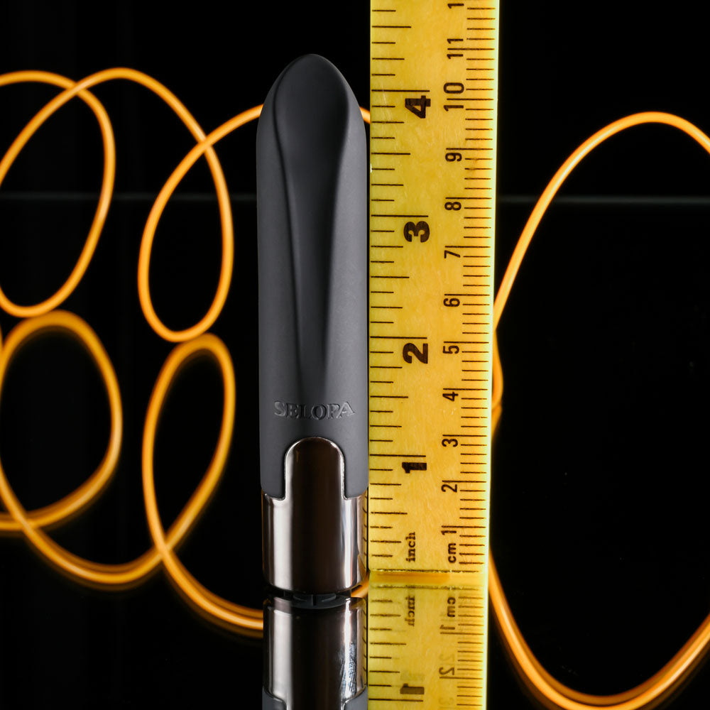 Selopa LITTLE BUDDY - Black 11.1 cm USB Rechargeable Vibrating Bullet - SL-RS-5209-2