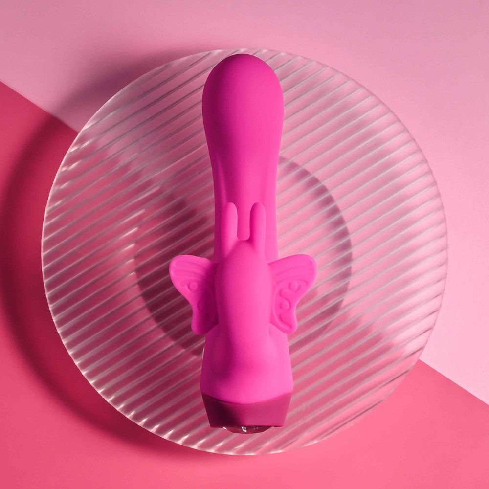 Selopa BUTTERFLY LOVE - Pink 13.8 cm USB Rechargeable Butterfly Vibrator - SL-RS-5384-2
