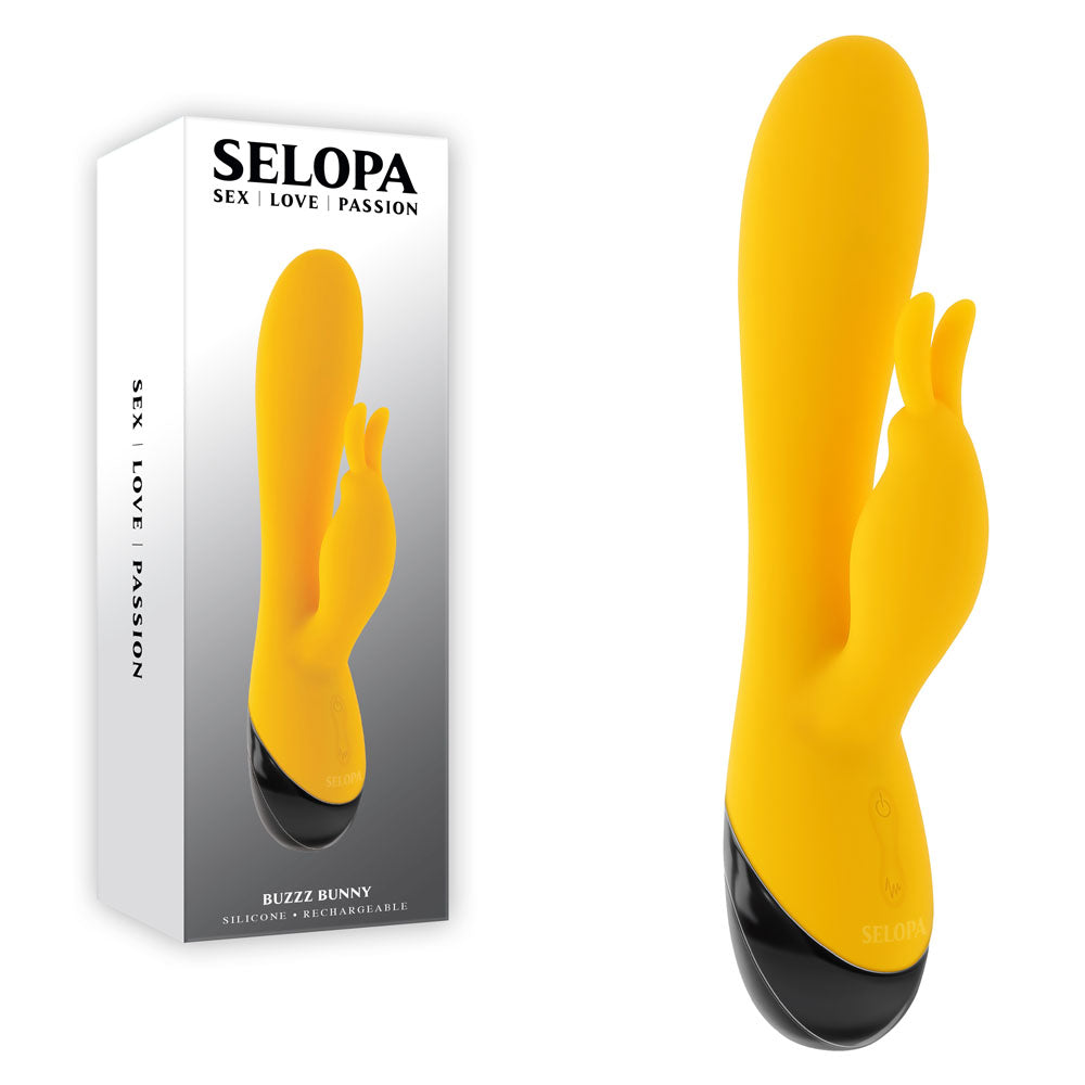 Selopa BUZZZ BUNNY - Yellow 19.7 cm USB Rechargeable Rabbit Vibrator - SL-RS-5827-2