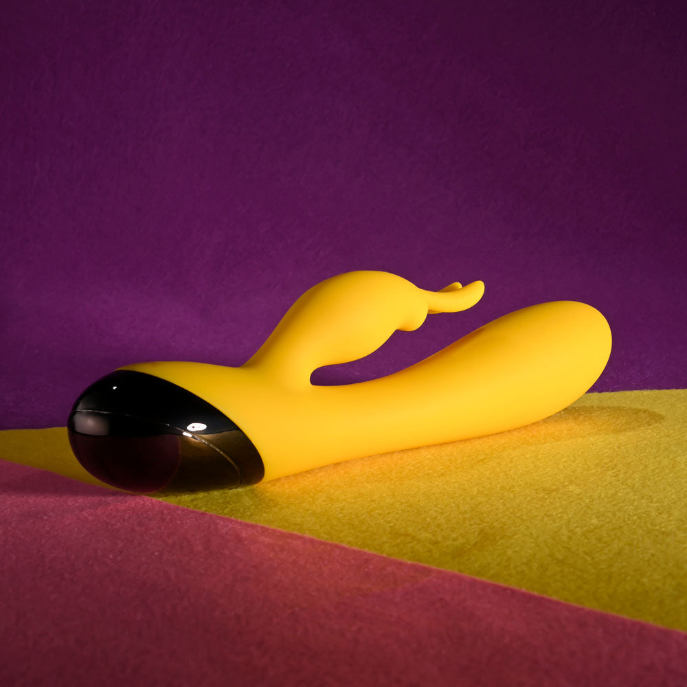 Selopa BUZZZ BUNNY - Yellow 19.7 cm USB Rechargeable Rabbit Vibrator - SL-RS-5827-2