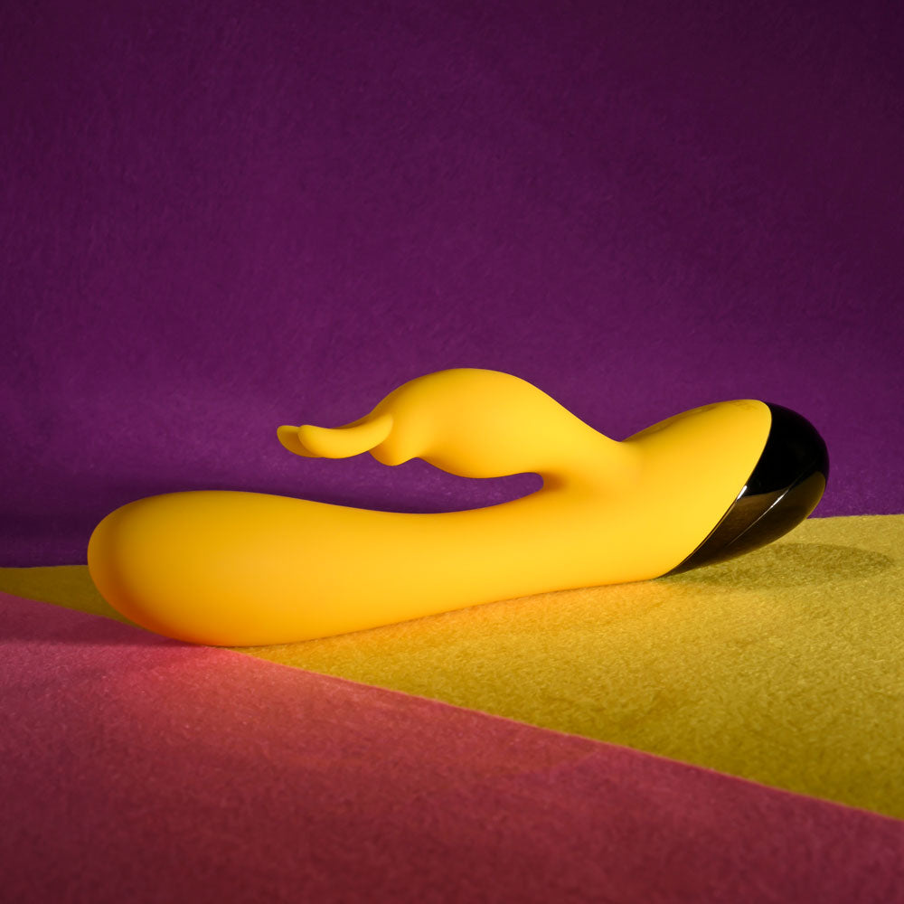 Selopa BUZZZ BUNNY - Yellow 19.7 cm USB Rechargeable Rabbit Vibrator - SL-RS-5827-2