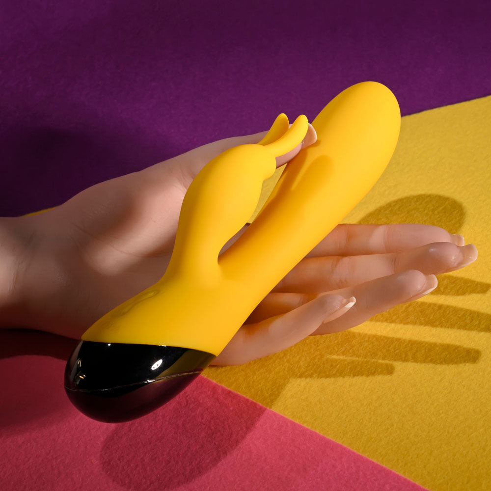 Selopa BUZZZ BUNNY - Yellow 19.7 cm USB Rechargeable Rabbit Vibrator - SL-RS-5827-2