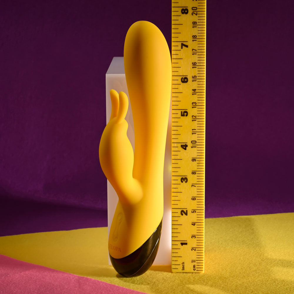 Selopa BUZZZ BUNNY - Yellow 19.7 cm USB Rechargeable Rabbit Vibrator - SL-RS-5827-2