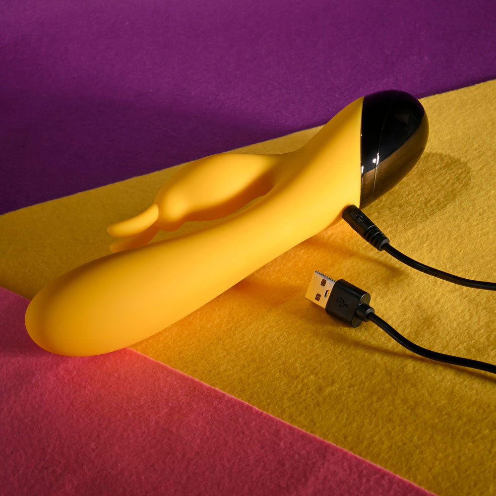 Selopa BUZZZ BUNNY - Yellow 19.7 cm USB Rechargeable Rabbit Vibrator - SL-RS-5827-2