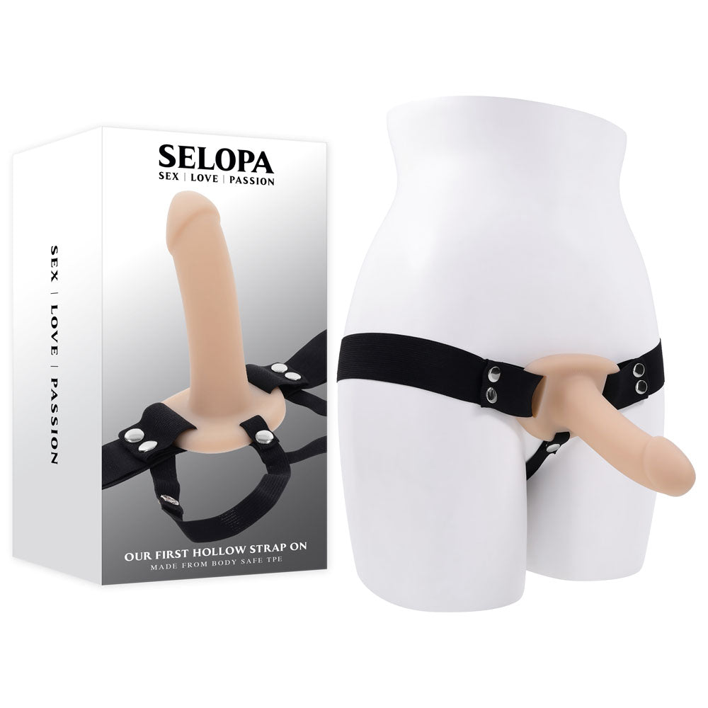 Selopa OUR FIRST HOLLOW STRAP ON LIGHT - Flesh 16.3 cm Hollow Strap-On - SL-SO-6244-2
