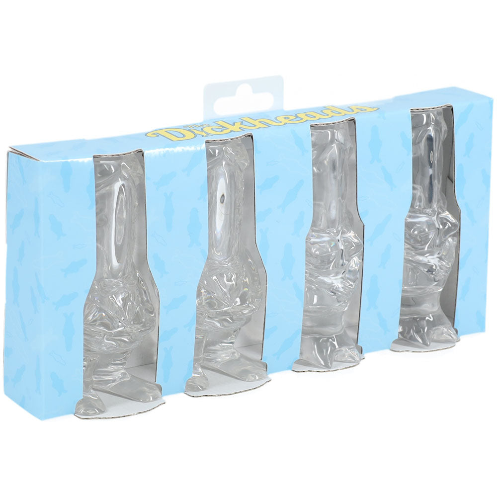 S-LINE The Dickheads - Couples Tall Shot Glasses - Clear Novelty 44 ml Shot Glasses - 4 Pack - SLI241TRA