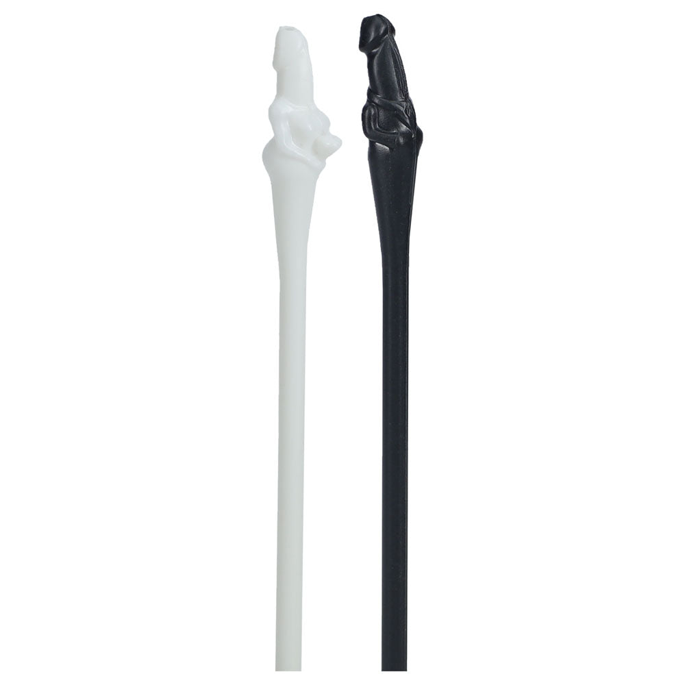 S-LINE The Dickheads - Couples Straws Black/White - Black/White Novelty Straws - 8 Pack - SLI247MUL