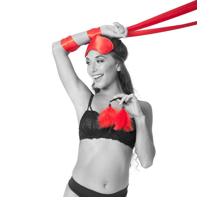 Sex & Mischief Amor Bondage Beginner Kit - Red - 5 Piece Set - SS09805