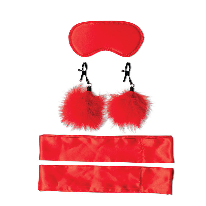 Sex & Mischief Amor Bondage Beginner Kit - Red - 5 Piece Set - SS09805