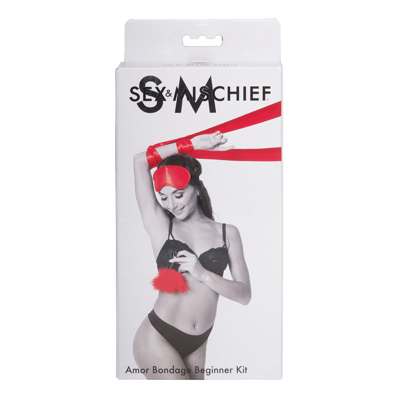 Sex & Mischief Amor Bondage Beginner Kit - Red - 5 Piece Set - SS09805