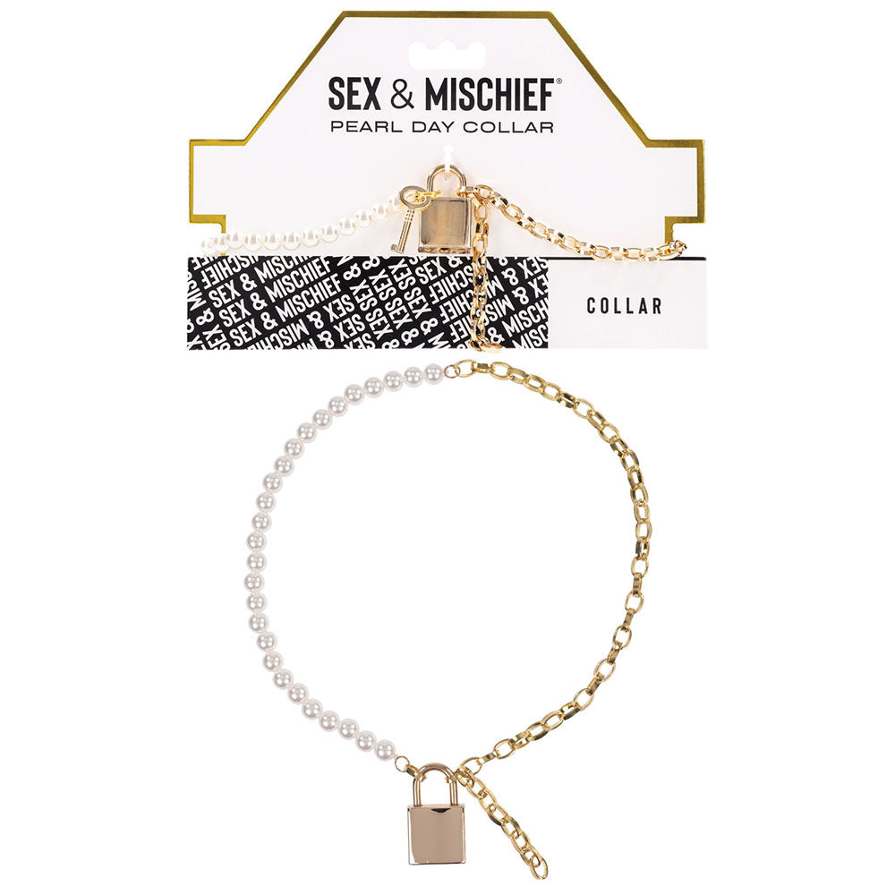 Sex & Mischief Pearl Day Collar - Pearl/Gold Necklace - SS09852