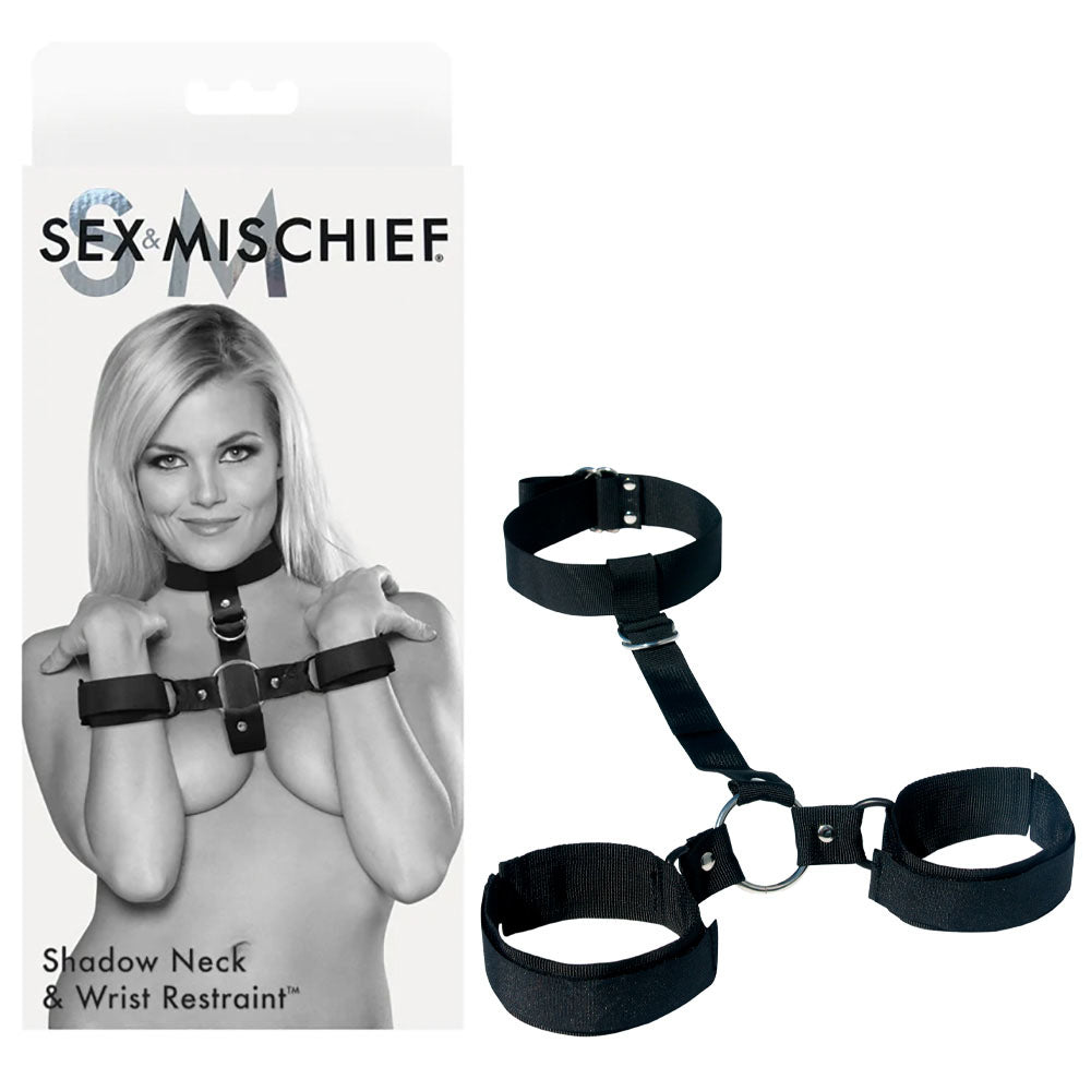 Sex & Mischief Shadow Neck and Wrist Restraint - Black Restraints - SS09910
