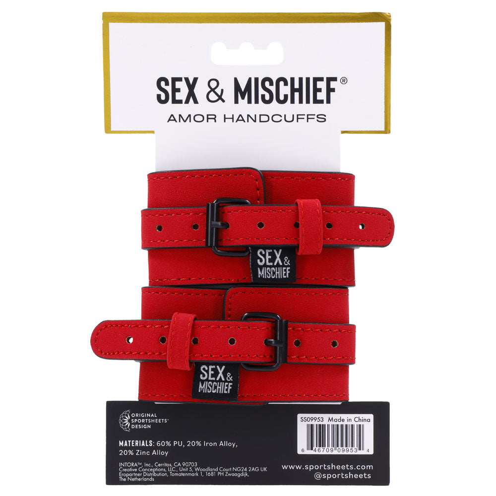 Sex & Mischief Amor Handcuffs - Red Restraints - SS09953