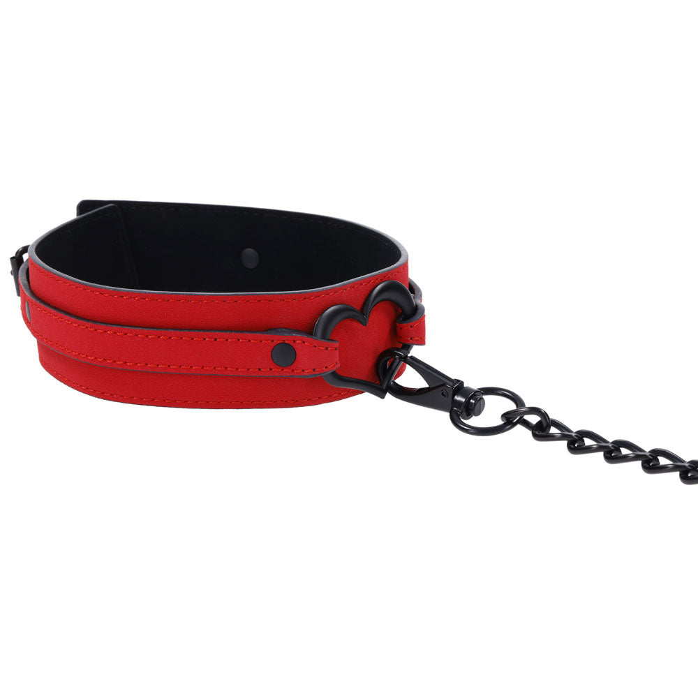 Sex & Mischief Amor Collar and Leash - Red Restraint - SS09954