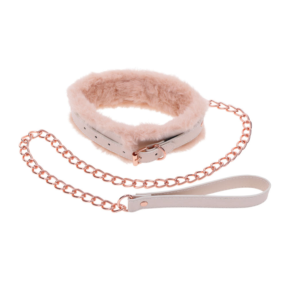 Sex & Mischief Peaches n CreaMe Fur Collar & Leash - Peach Restraint - SS09962