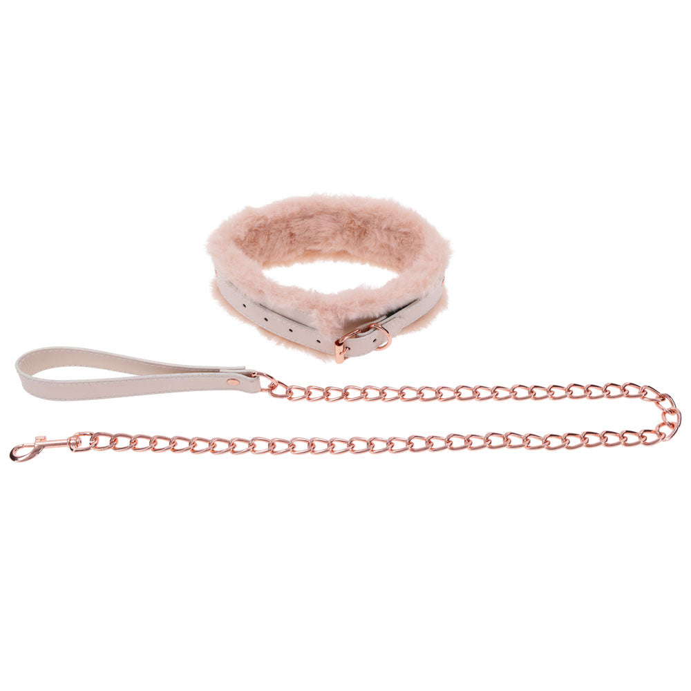 Sex & Mischief Peaches n CreaMe Fur Collar & Leash - Peach Restraint - SS09962