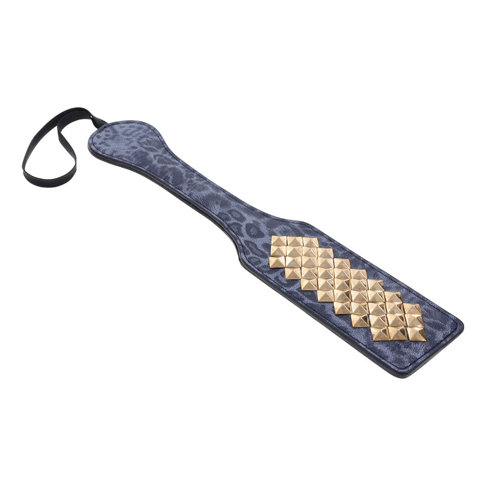 Sex & Mischief Cougar Studded Paddle - Navy Blue Paddle with Gold Studs - SS09976