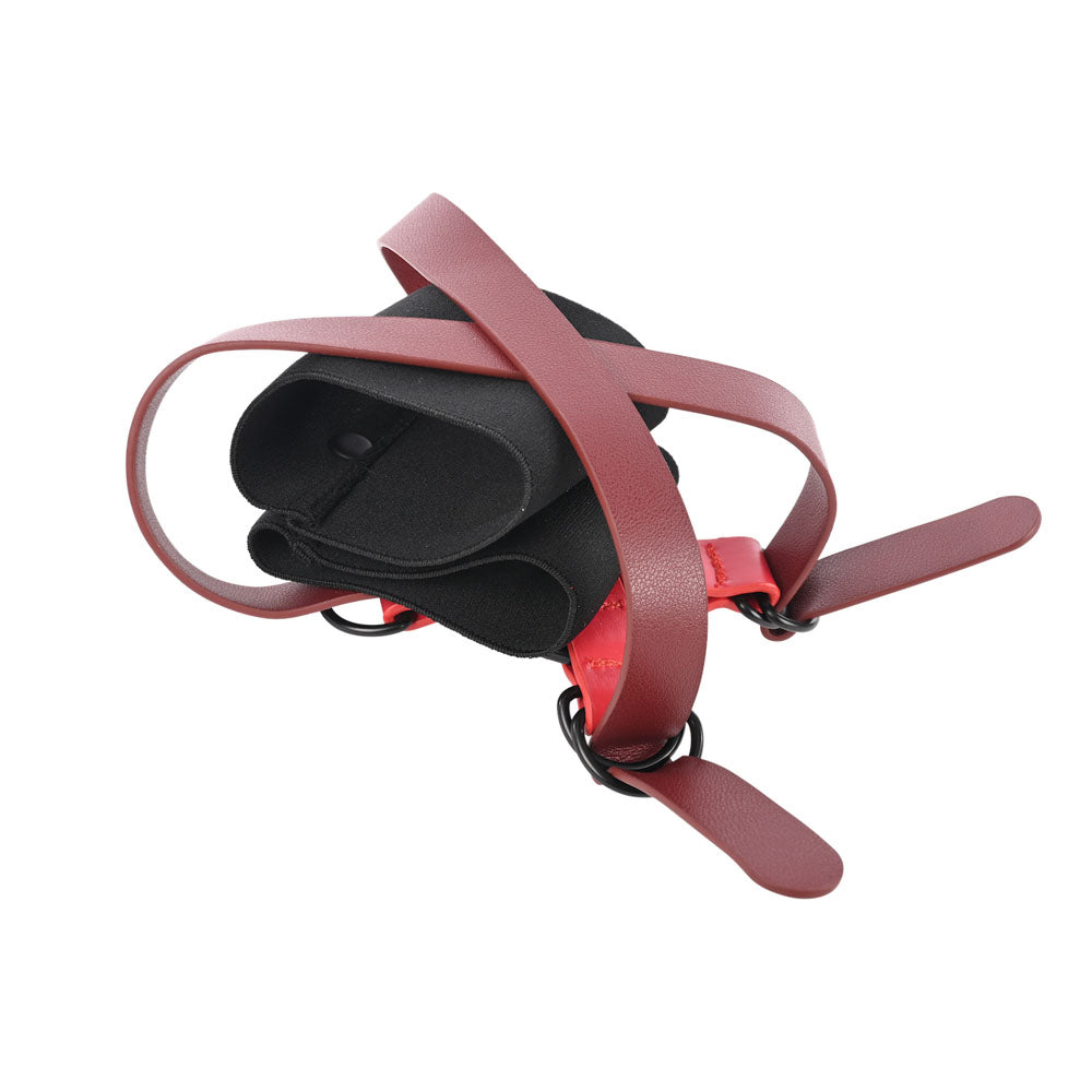 S&M Exs & Ohs Cross Cuffs - Red/Black Restraints - SS09981