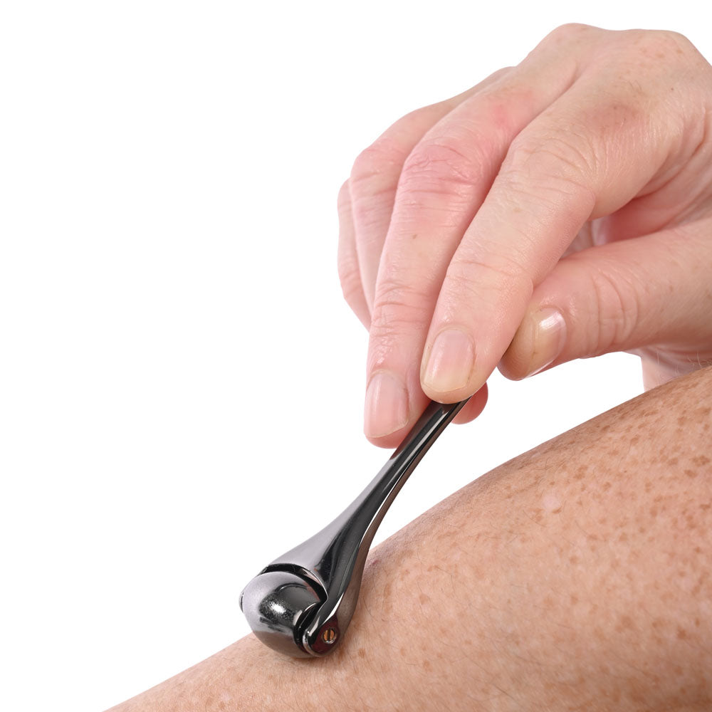 S&M Exs & Ohs Temperature Play Sensory Roller - Gunmetal Roller - SS09984