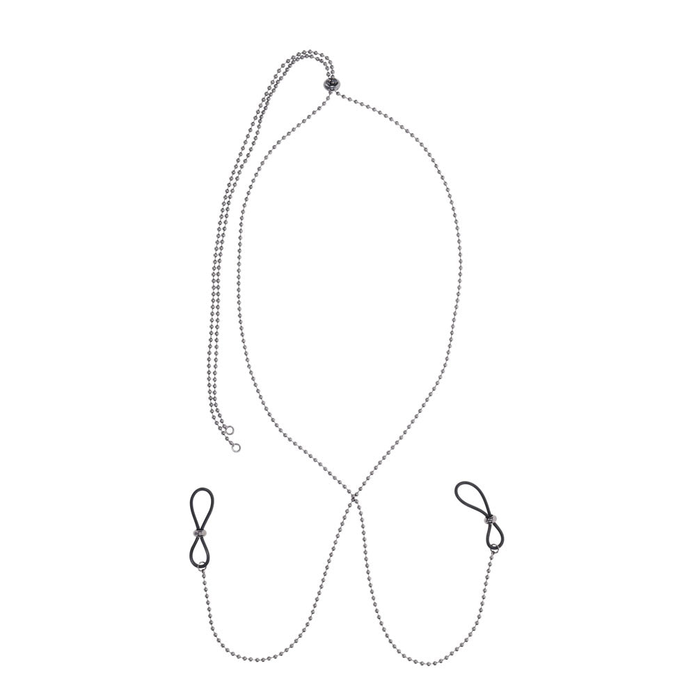 S&M Exs & Ohs Body Jewelry with Nipple Ties - Metal Chain with Nipple Ties - SS09987