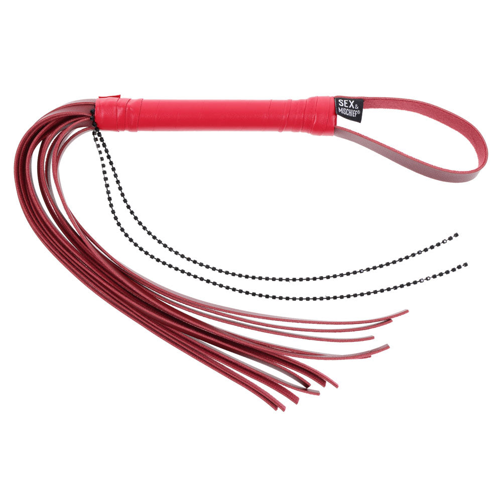 S&M Exs & Ohs Crystal Flogger - Red Flogger Whip - SS09988