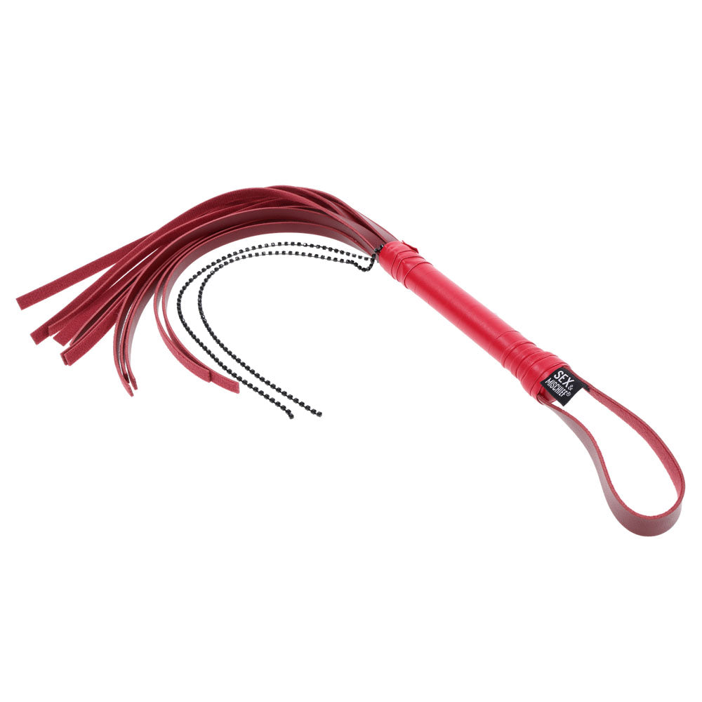 S&M Exs & Ohs Crystal Flogger - Red Flogger Whip - SS09988