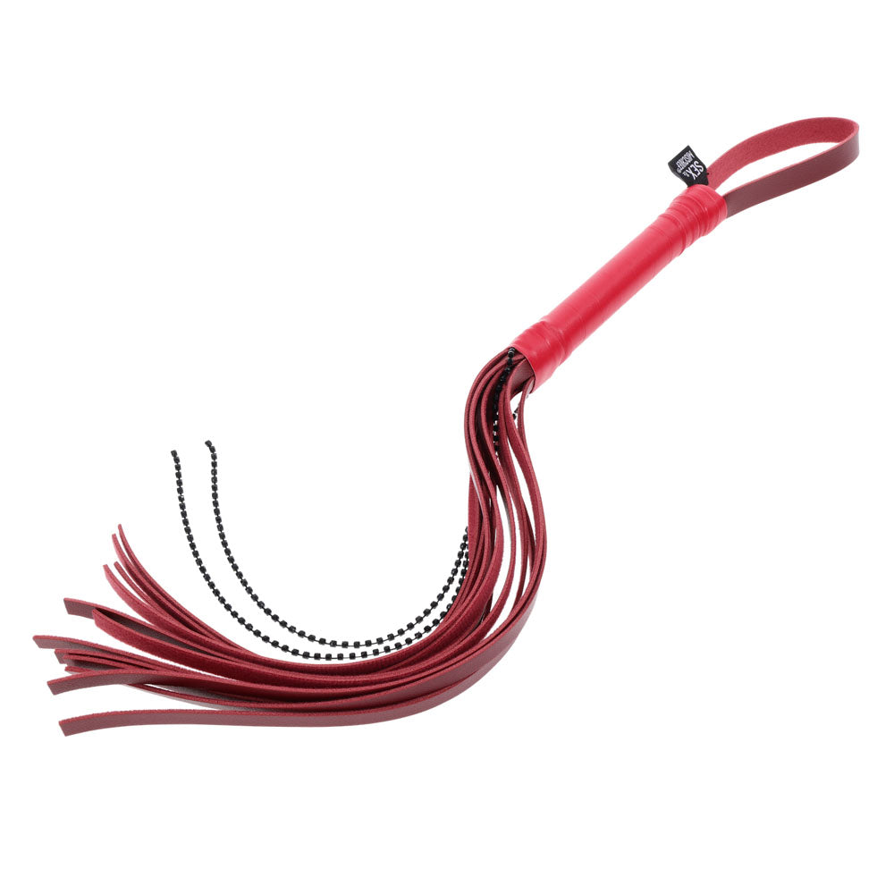 S&M Exs & Ohs Crystal Flogger - Red Flogger Whip - SS09988