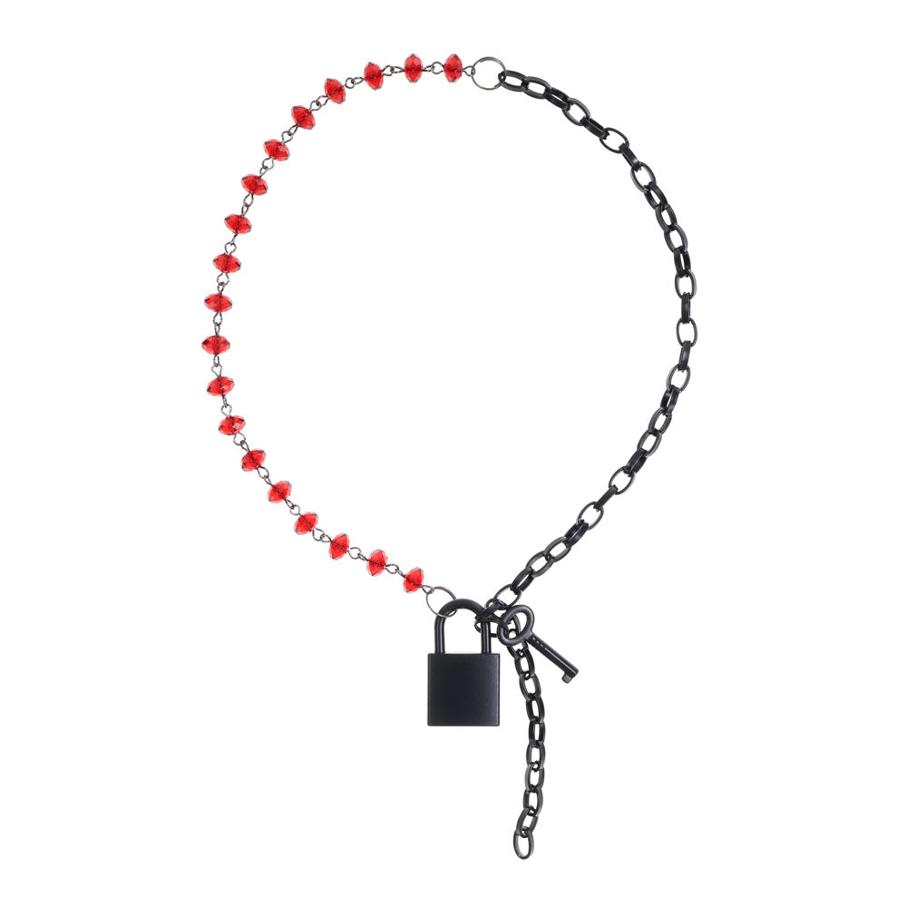 S&M Exs & Ohs Crystal Day Collar - Red/Black Collar Jewellery - SS09989