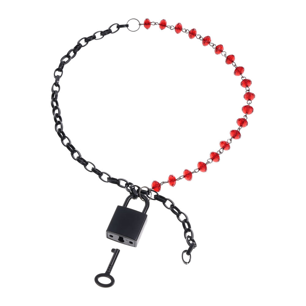 S&M Exs & Ohs Crystal Day Collar - Red/Black Collar Jewellery - SS09989