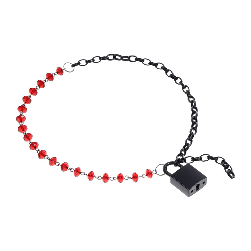 S&M Exs & Ohs Crystal Day Collar - Red/Black Collar Jewellery - SS09989