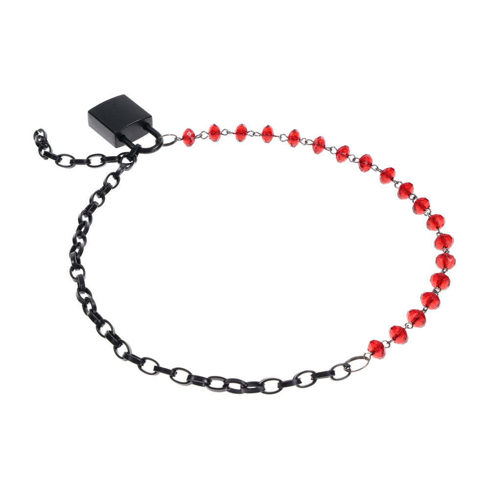 S&M Exs & Ohs Crystal Day Collar - Red/Black Collar Jewellery - SS09989