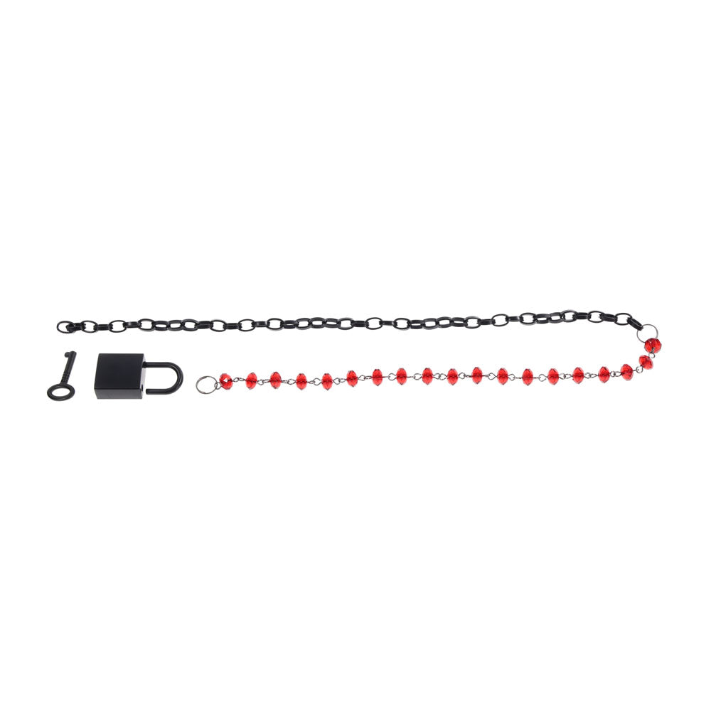 S&M Exs & Ohs Crystal Day Collar - Red/Black Collar Jewellery - SS09989