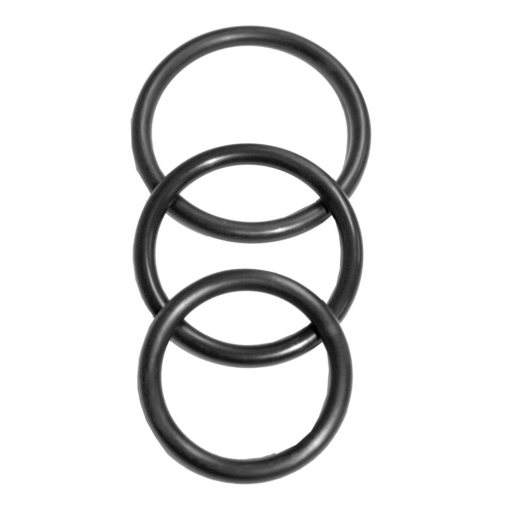 Sex & Mischief Nitrile Cock Ring 3 Pack - Black Cock Rings - Set of 3 Sizes - SS10034