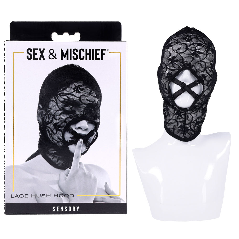 Sex & Mischief Lace Hush Hood - Black Hood - SS10101
