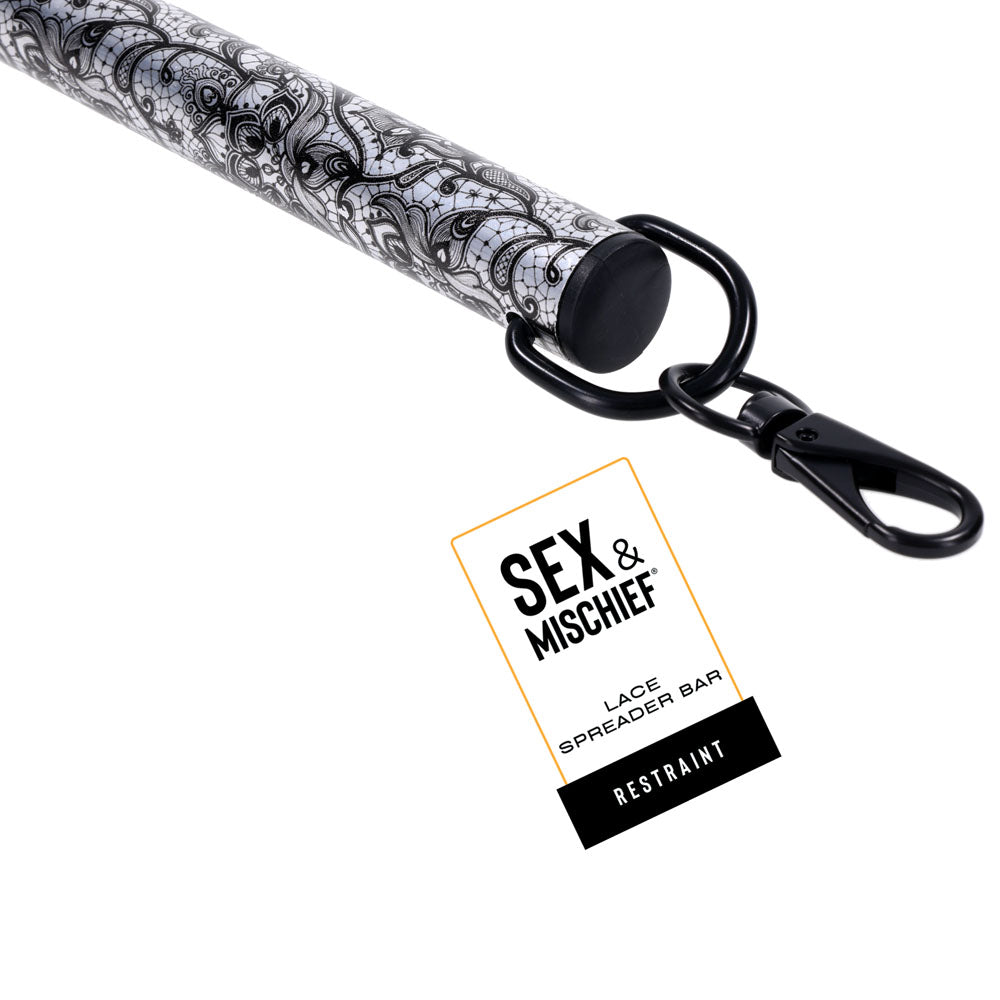 Sex & Mischief Lace Spreader Bar - Aluminium Restraint Bar - SS10102