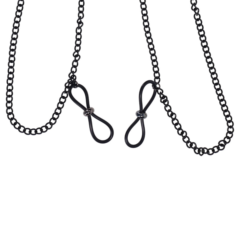 Sex & Mischief Lace Collar with Nipple Ties - Black Neck and Nipple Restraints - SS10104