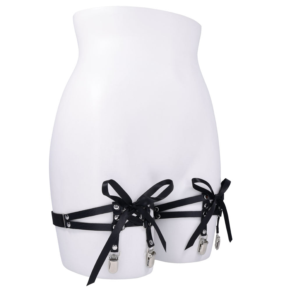 Sex & Mischief Laced Up Garters - Black Garters - SS10113