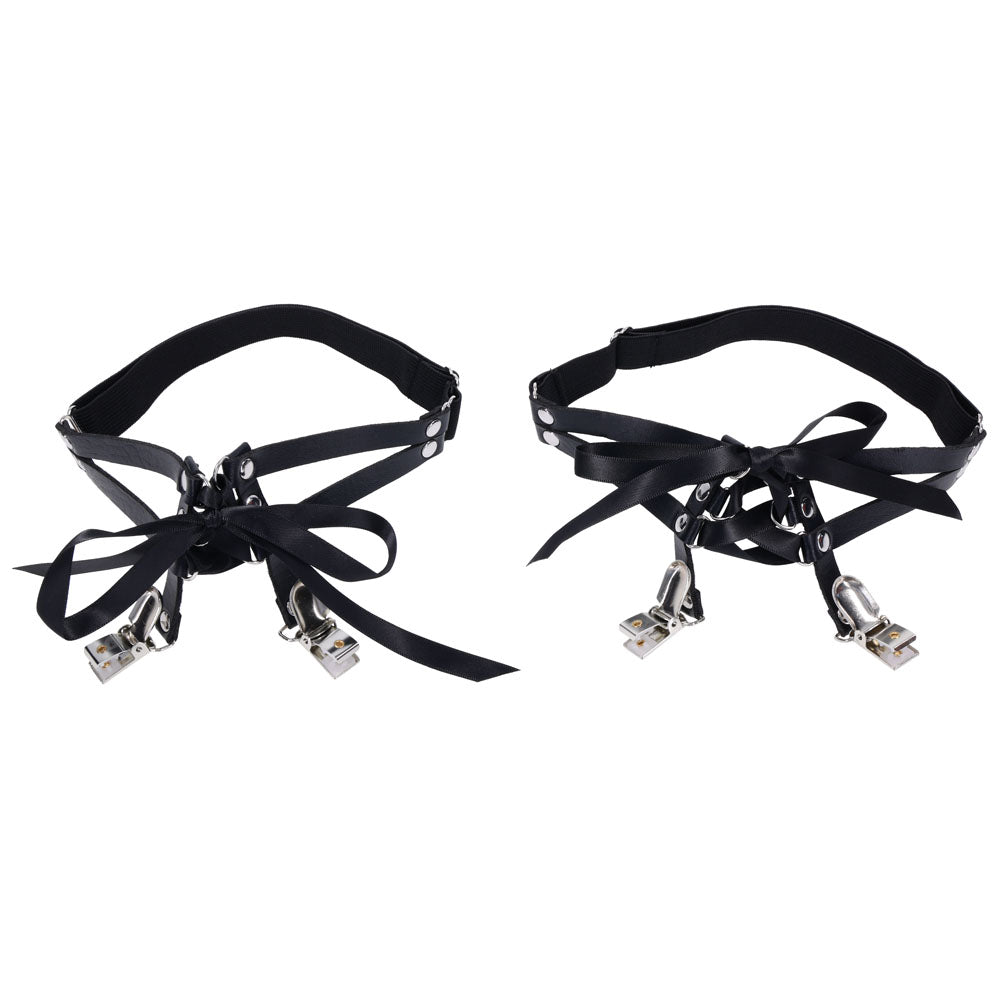 Sex & Mischief Laced Up Garters - Black Garters - SS10113