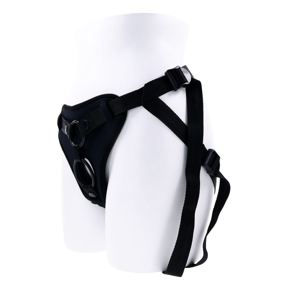 SPORTSHEETS Dual Desires Strap On - Black Adjustable Strap-On Harness (No Probe Included) - SS31003